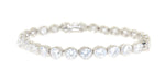sterling silver cz tennis bracelet with milgrain