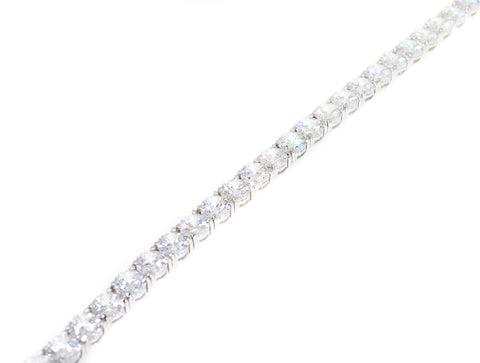 sterling silver round cut cz tennis bracelet 