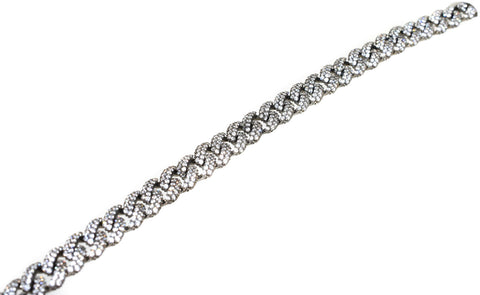 sterling silver black rhodium cz link bracelet