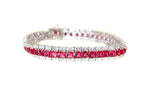 Sterling Silver Pink CZ Tennis Bracelet 