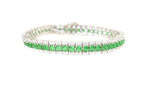 Sterling Silver Green CZ Tennis Bracelet 