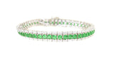 Sterling Silver Green CZ Tennis Bracelet 