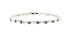 Sterling Silver Bezel-Set Black & White CZ Bracelet 