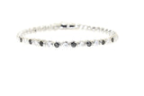 Sterling Silver Bezel-Set Black & White CZ Bracelet 