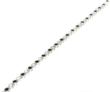 Sterling Silver Bezel-Set Black & White CZ Bracelet 