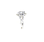 Sterling Silver Round CZ Halo Twist Engagement Ring