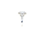 sterling silver round cut CZ halo engagement ring