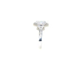 sterling silver round cut CZ halo engagement ring