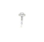 Sterling silver round cz halo engagement ring  