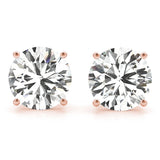 rose gold GIA Certified Round Diamond Stud Earrings