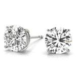 platinum GIA Certified Round Diamond Stud Earrings