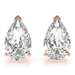 rose gold GIA Certified Pear Shape Diamond Stud Earrings