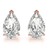 rose gold GIA Certified Pear Shape Diamond Stud Earrings