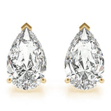 yellow gold GIA Certified Pear Shape Diamond Stud Earrings