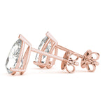 rose gold GIA Certified Pear Shape Diamond Stud Earrings
