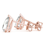 rose gold GIA Certified Pear Shape Diamond Stud Earrings