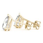 yellow gold GIA Certified Pear Shape Diamond Stud Earrings