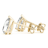 yellow gold GIA Certified Pear Shape Diamond Stud Earrings