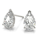 platinum GIA Certified Pear Shape Diamond Stud Earrings