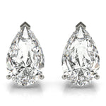 white gold GIA Certified Pear Shape Diamond Stud Earrings