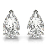 platinum GIA Certified Pear Shape Diamond Stud Earrings