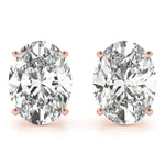 rose gold GIA Certified Oval Diamond Stud Earrings
