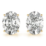 yellow gold GIA Certified Oval Diamond Stud Earrings