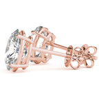 rose gold GIA Certified Oval Diamond Stud Earrings