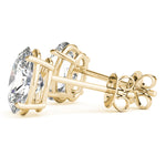 yellow gold GIA Certified Oval Diamond Stud Earrings