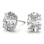 white gold GIA Certified Oval Diamond Stud Earrings