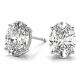 white gold GIA Certified Oval Diamond Stud Earrings