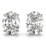 white gold GIA Certified Oval Diamond Stud Earrings