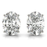 white gold GIA Certified Oval Diamond Stud Earrings