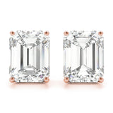 rose gold GIA Certified Emerald Diamond Stud Earrings