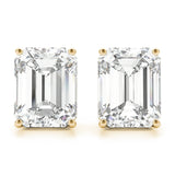 yellow gold GIA Certified Emerald Diamond Stud Earrings