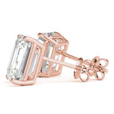 rose gold GIA Certified Emerald Diamond Stud Earrings
