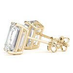 yellow gold GIA Certified Emerald Diamond Stud Earrings