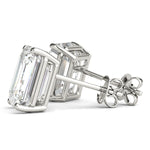 platinum GIA Certified Emerald Diamond Stud Earrings