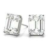white gold GIA Certified Emerald Diamond Stud Earrings