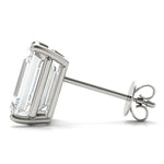 platinum GIA Certified Emerald Diamond Stud Earrings