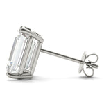 white gold GIA Certified Emerald Diamond Stud Earrings