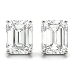 platinum GIA Certified Emerald Diamond Stud Earrings