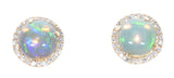 yellow gold opal and diamond earrings