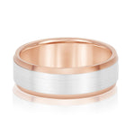 white gold and rose gold mens wedding band
