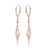 rose gold pink amethyst and diamond drop earrings