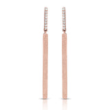 rose gold diamond drop earrings with matte finish 