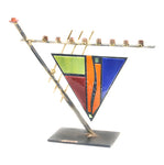 gary rosenthal triangular Art Deco colorful menorah