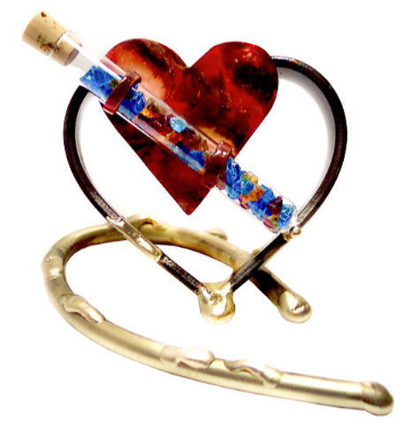 gary rosenthal small heart wedding keepsake with tube for wedding glass