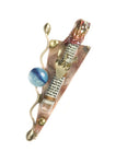 gary rosenthal small triangular mezuzah with colorful glass bead