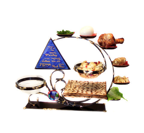 gary rosenthal seder plate and matzah holder combo 